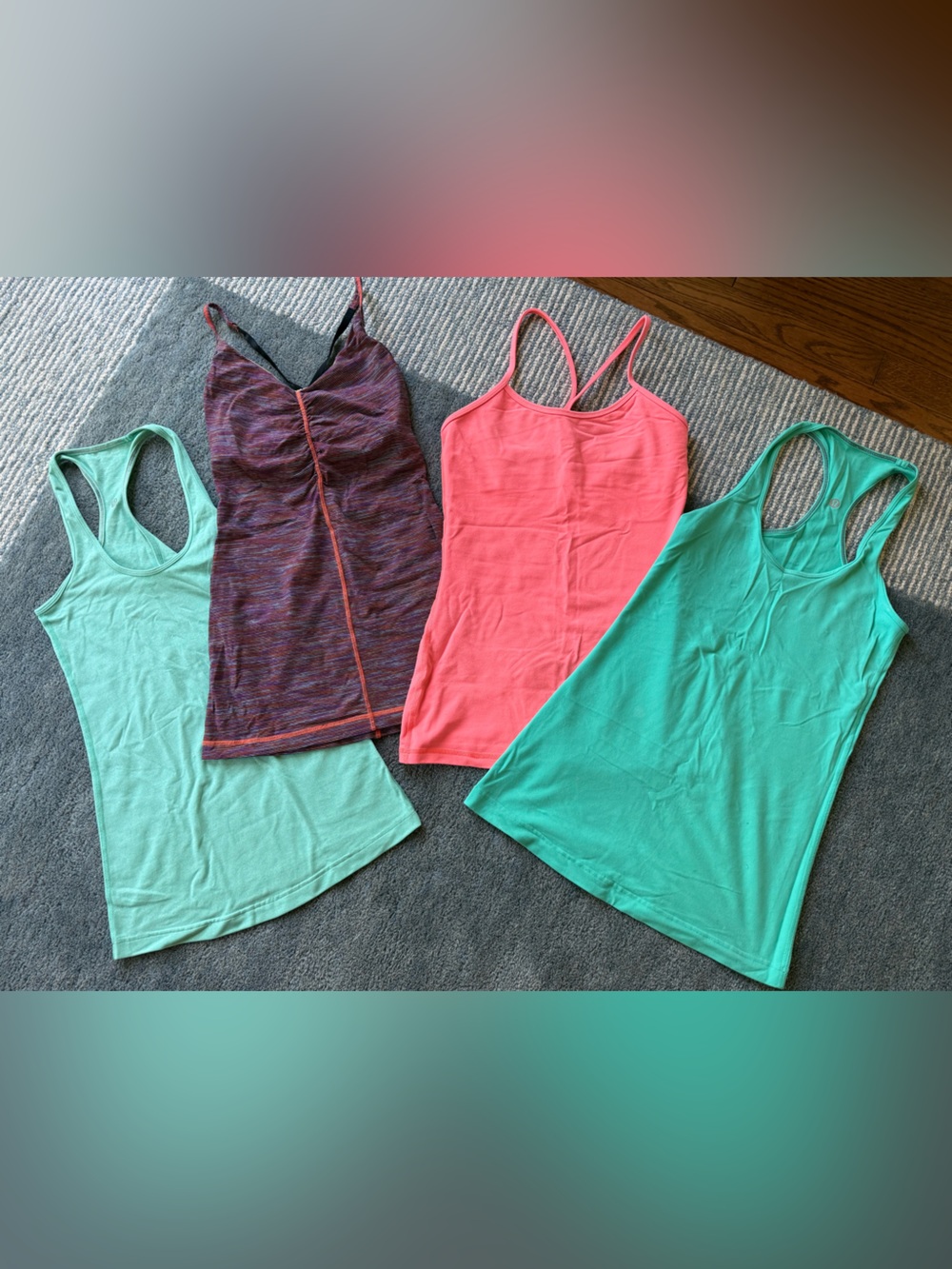 lululemon athletica Tank Tops in Coral, Teal, Mint & Heathered Plum